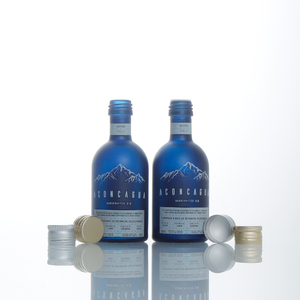 Logo stampato serigrafato personalizzato <span class=keywords><strong>colore</strong></span> blu spruzzato 50ml di liquore extra di pietra focaia liquore <span class=keywords><strong>gin</strong></span> vodka bottiglia di vetro di whisky con tappo - Product Image 6