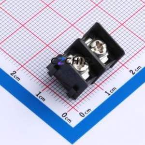 MX7620-7.62-02P-BK01-Cu-S-A Barrier Terminal Block Through hole,P=7.62mm Connector Two Sides 7.62mm 1x2P Straight Pin - Product Image 1