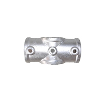 Connecteur en croix à 4 voies en fonte galvanisée avec collier de serrage pour structure de terrain de jeu