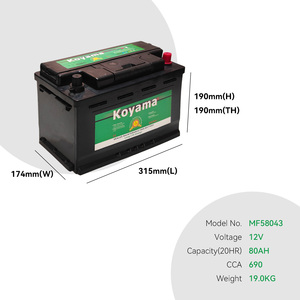 12V <span class=keywords><strong>80ah</strong></span> Baterías de coche DIN75 Mf Batería MF58043 Usado para el arranque del automóvil - Product Image 5