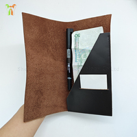 YY Logo personnalisé en cuir véritable pince à billets Restaurant porte-chèque porte-malade avec fente pour stylo Vintage cadeau Long chéquier organisateur