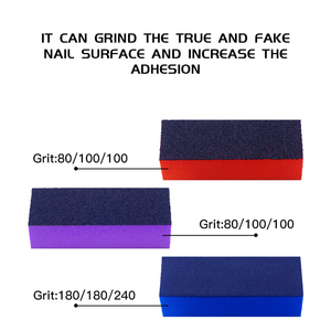 Pulidor de uñas negro, pulidor de uñas de cuatro vías, lijado de 3 lados, bloque de amortiguación 240 - Product Image 5
