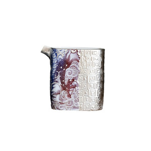 Tasse à thé en céramique He Fusen, motif dragon bleu argenté, 120 ml, pichet de service de luxe au design rétro - Product Image 5