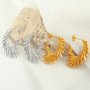 Angel Wing <b>Titanium</b> Steel <b>Stud</b> Earrings Gold Silver Irregular Shape Party Fashion Jewelry for Women - Product Image 3