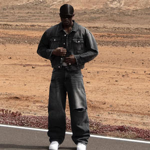 بدلات جينز نسائية مخصصة للرجال جينز من قطعتين طقم جينز مشترك من الدنيم بذلات جينز للرجال - Product Image 4