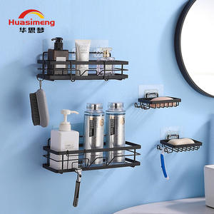 Estante de almacenamiento para baño montado en la pared Huasimeng, estante de esquina de una sola capa de 50x30 cm para artículos de tocador y accesorios de ducha - Product Image 4