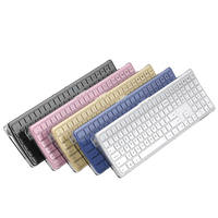 Teclado Inalámbrico Bluetooth 2.4g Transparente de Modo Dual Recargable Personalizado en Alemán, Francés, Árabe, Tailandés, Ruso y Coreano