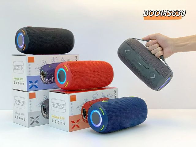 30W Portable Blue-Tooth Speaker with Hand Strap Colorful RGB Light Heavy Bass Sound TWS Stereo Speaker for Outdoor Use BOOMS630
