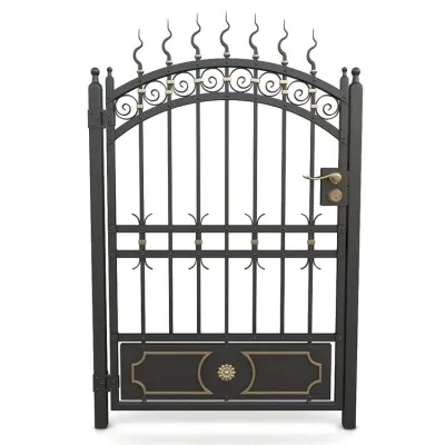 Well Designed New Style Art Iron Gates Wrought Iron Gate Black Art outer Door With Customization