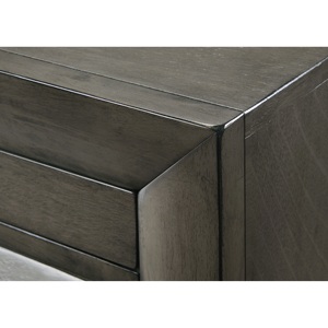 Comodino Contemporaneo a 2 Cassetti, Finitura Grigia, Mobili per Camera da Letto in Legno Massello - Product Image 4