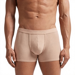 Wholesale OEM Men's <b>Customized</b> Mid-Rise <b>Boxer</b> Briefs Quick Dry Breathable Soft Cotton/Spandex Knit Fabric Solid Pattern - Product Image 4