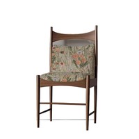 Chaise de salle à manger sans accoudoirs en bois massif de style nordique français rétro, haut de gamme, pour hôtel et maison