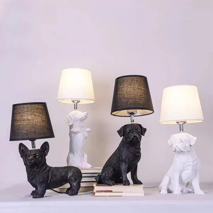 Home Decor Hars Tafellamp Voor Kinderen Nachtkastje Lamp Honden Dier Voet Tafellamp