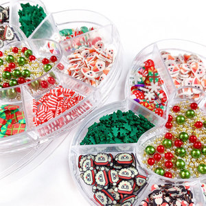 9 décorations d'ongles de Noël en forme de cœur, clochettes de dessin animé en résine, étoiles, sapins de Noël, bonhommes de neige - Product Image 3