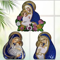 Patchs brodés en gros de la Vierge Marie et de la déesse à grandes paillettes, directement de l'usine, pour vêtements, appliques rayées DIY
