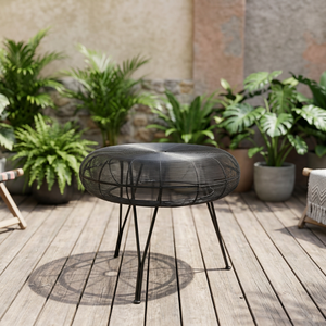 Tabouret de bar commercial durable en fer forgé antique avec revêtement en poudre - Product Image 2