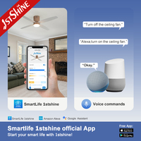 Ventilador de Techo 1stshine Moderno, Elegante, Fácil de Instalar, con Control por Aplicación Inteligente, Alta Eficiencia, para Uso en Interiores y Exteriores, con Luz