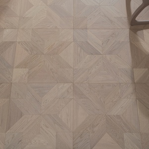 <span class=keywords><strong>Parquet</strong></span> en bois d'ingénierie multicouche en chêne brossé, motif étoile octogonale blanc crème, dalles de <span class=keywords><strong>parquet</strong></span> artistique en bois - Product Image 4