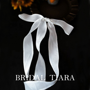Hot bán đám cưới phụ nữ cô dâu trắng lớn tóc Bow phụ kiện Bridal Tiara Bridal tóc Bow Clip - Product Image 5