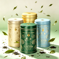 Offre Spéciale – Boîte à Thé Ronde Personnalisée en Métal Qualité Alimentaire avec Couvercle Vissé Hermétique – Ensemble de Contenants Cadeaux pour Thé Vert et Noir
