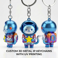 Porte-clés en métal personnalisé en forme de figurine 3D, personnage de dessin animé, porte-clés professionnel en alliage de zinc, artisanat 3D personnalisé, design gratuit