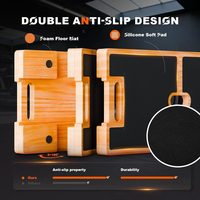 Plateforme d'exercice pliable en bois massif multifonctionnelle avec ancre pour bandes de résistance et coussinets antidérapants en silicone