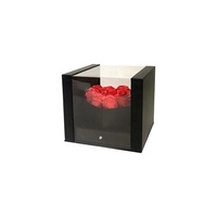 Boîtes d'emballage en papier cadeau personnalisées pour bouquets de fleurs, boîte d'arrangement floral avec tiroir, boîte à fleurs carrée transparente