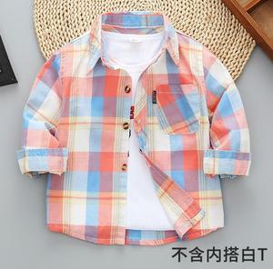 Nueva Camisa de Vestir a Cuadros para Niños y Niñas, Primavera-Otoño 2020, de Algodón a Rayas, de Manga Larga, para Niños de 1 a 7 Años - Product Image 5