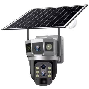 كاميرا شمسية V380Pro 12MP 10X Zoom 4G Sim ثلاثية العدسات في الهواء الطلق IP PTZ AI تتبع CCTV بطارية طويلة جدًا في وضع الاستعداد - Product Image 1