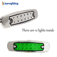 Feux de position latéraux pour camion, 12 LED, ambre, chrome, étanches, pour semi-remorque, bus, camping-car