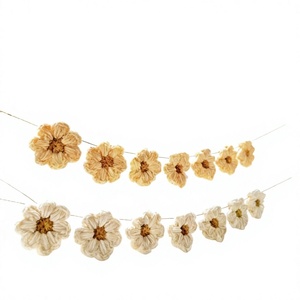 Hand-crocheted Cotton Daisy Wreath New Style Instagram-inspired Womens Decorative Accessory Printing None China Origin Wholesale - Product Image 1
