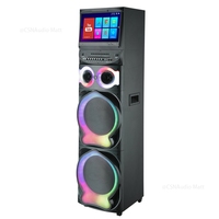 Enceinte de fête intelligente CSV-1088 double 12 pouces avec écran tactile 15,4 pouces, Android 11, WiFi, fonction de mise en miroir d'écran et karaoké