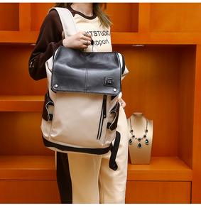 Wholesale Custom Logo Women Men Travel Laptop Backpack <b>Bag</b> Business Waterproof School <b>College</b> Student Leather Backpack - Product Image 2