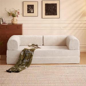 <span class=keywords><strong>Canapé</strong></span> deux places en ligne droite, style vintage, salon, pliable, double usage, <span class=keywords><strong>canapé</strong></span>-lit Teddy, tissu compressé, amovible - Product Image 1