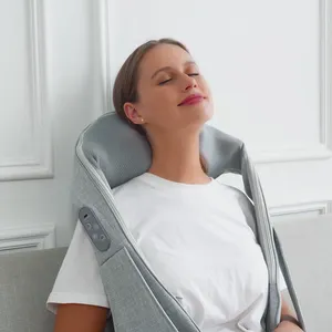 LUYAO OEM ODM derin yoğurma ısıtma shiatsu şarj edilebilir tip-c şarj boyun ve omuz yoğurma masaj aleti yeni
