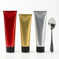 Tube en aluminium pliable de grand diamètre 100g 120g pour pâte de tomate, sauce harissa, tube métallique imprimé sur mesure