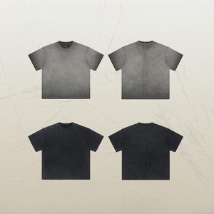 เสื้อยืดโอเวอร์ไซส์แบบฟอกกรด 250 กรัม |   เสื้อยืดคอตตอน 100% ทรงดรอปโชว์เดอร์ สไตล์วินเทจสำหรับผู้ชาย สตรีทแวร์ ปักลายตามสั่ง พิมพ์ลายดิจิทัล - Product Image 1