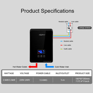 Hot <span class=keywords><strong>Gayser</strong></span> Cocina de agua eléctrica rápida con ducha de agua caliente instantánea sin tanque eléctrico Calentador de agua eléctrico instantáneo - Product Image 2