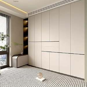 Muebles Modernos para el Hogar, Armario de Madera Independiente con Luces LED, Convertible y Personalizable, de Piso a Techo para Ropa - Product Image 1