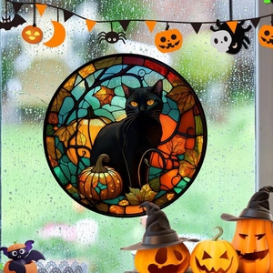 Autocollant <span class=keywords><strong>de</strong></span> fenêtre en PVC pour Halloween, autocollant <span class=keywords><strong>de</strong></span> fête d'intérieur, décoration <span class=keywords><strong>de</strong></span> maison, autocollant <span class=keywords><strong>de</strong></span> château <span class=keywords><strong>de</strong></span> citrouille amovible, écologique - Product Image 5