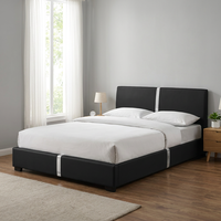 Lit plateforme moderne et simple en cuir Willsoon, taille double, avec cadre en bois massif pour mobilier de maison, fabriqué en Chine par une usine de lits.