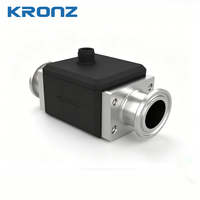 Sensor Aliran Ultrasonik KRONZ Tipe Lurus 12-30VDC G1/2 0-30L/mnt untuk Cairan yang Dapat Diukur