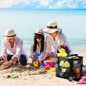 Bolsa de Playa de Malla Reutilizable, Personalizable, de Gran Capacidad, Color Sólido, Portátil, Ideal para Viajes Familiares, Venta Caliente - Product Image 6