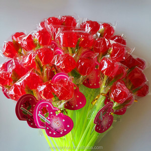 Bán Buôn Halal Trái Cây Hương Vị Đôi Rose Shape Nghệ Thuật Lollipop Bonbon Kẹo Mút - Product Image 5