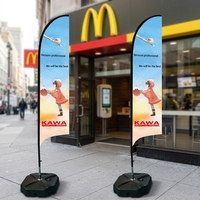 Drapeau publicitaire en tissu imprimé sur mesure pour l'extérieur, avec mât en fibre de verre, résistant au vent, pour la plage et la promotion