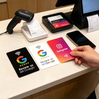 بطاقة NFC مخصصة من البولي فينيل كلوريد مع رمز QR للتسويق عبر وسائل التواصل الاجتماعي