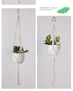 Suspension pour plantes en macramé 100% coton fait main, 4 pieds, porte-<span class=keywords><strong>pot</strong></span> <span class=keywords><strong>de</strong></span> fleurs pour la maison et le jardin, livraison directe, décoration murale suspendue - Product Image 5