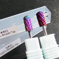 4XC 3/32 Fraise à ongles en carbure de tungstène, forme baril large, outil de manucure pour le retrait de la poudre de trempage