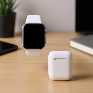 Montre connectée Myrva T500 avec kit d'écouteurs Twins, écran tactile blanc 320x240, bracelet en silicone, boîtier en aluminium - Product Image 2