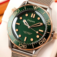 Montre pour homme de la série Seahorse de Fashion Omegat, verre saphir, 300 m de résistance à la plongée, bracelet en acier inoxydable, montres mécaniques automatiques